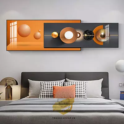 Tranh treo tường vải Canvas phòng ngủ chung cư cao cấp giá xưởng 100X40-90X30 cm P/N: AZ2-0006-KN-CANVAS-100X40-90X30